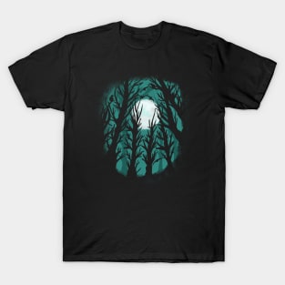 Spooky Haunted Forest Gothic Moon & Birds T-Shirt